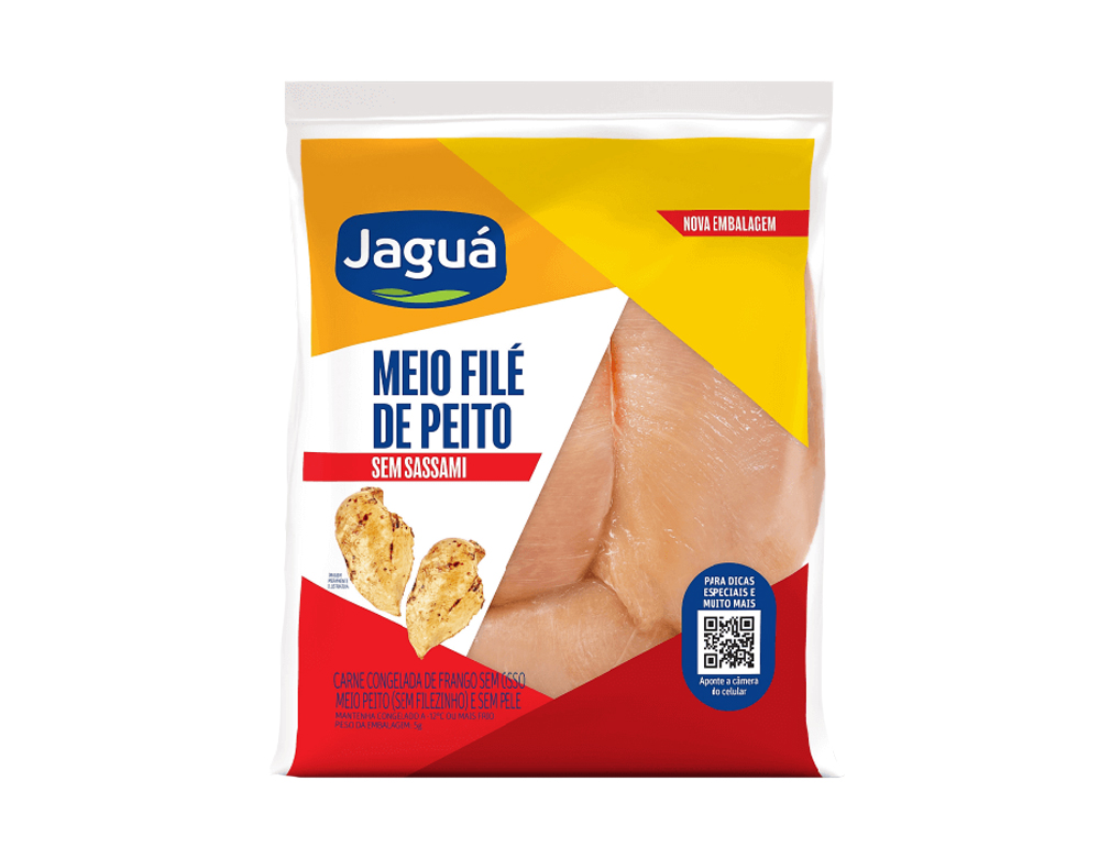 FILÉ DE MEIO PEITO DE FRANGO CONGELADO SEM OSSO SEM PELE SEM SASSAMI JAGUÁ (CX 20 KG)